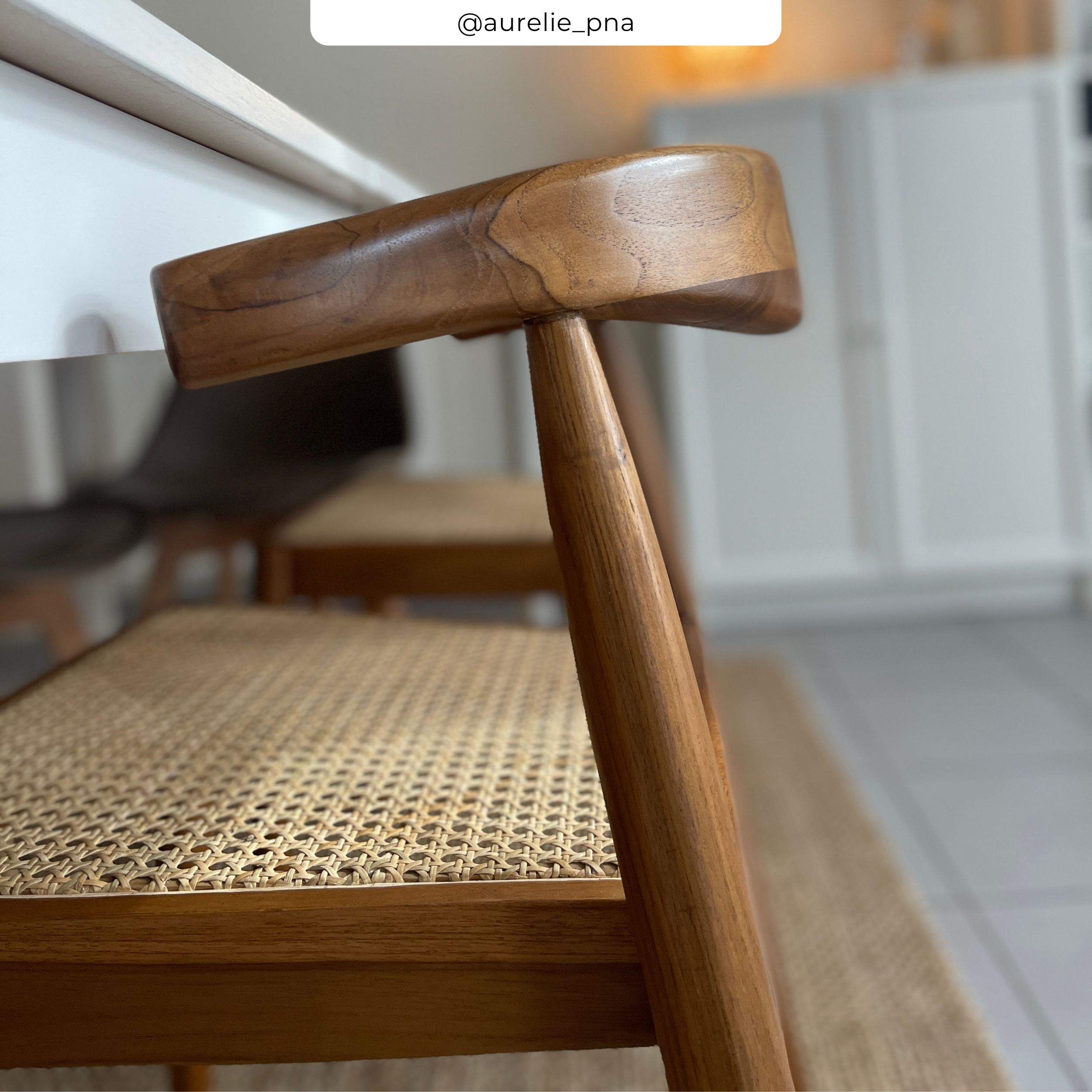 Lot de 2 chaises en bois de teck et cannage en rotin - Alia