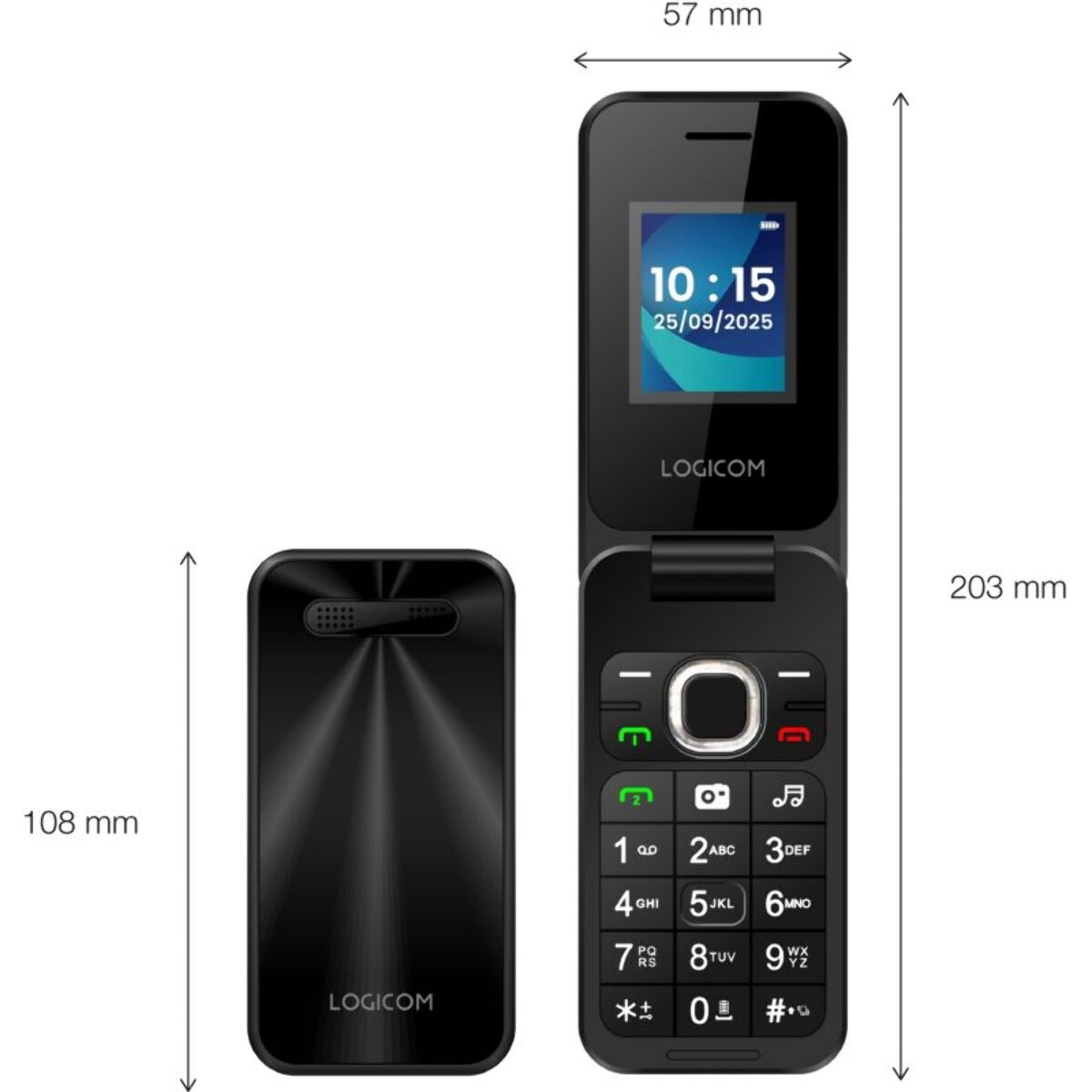 Téléphone portable LOGICOM Fleep 460 Noir