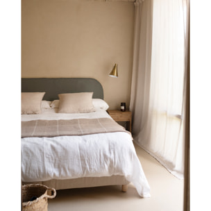 Tête de lit déhoussable en velours côtelé gris foncé en différentes tailles