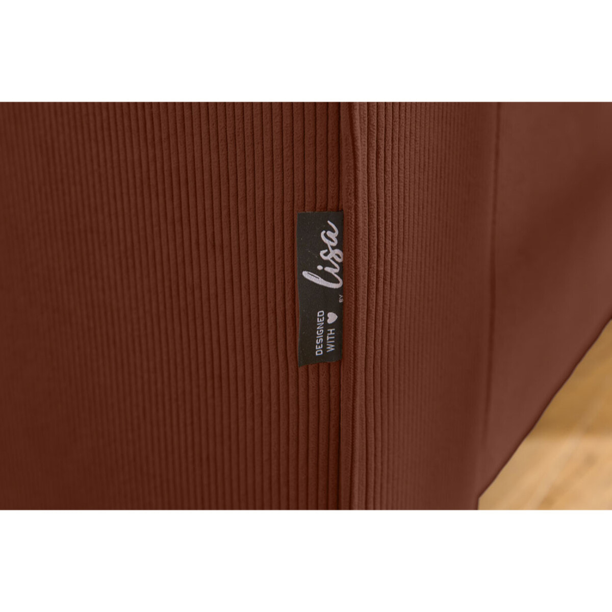 Albane - canapé 3 places - en velours côtelé - Rouille