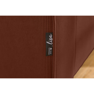 Albane - canapé 3 places - en velours côtelé - Rouille