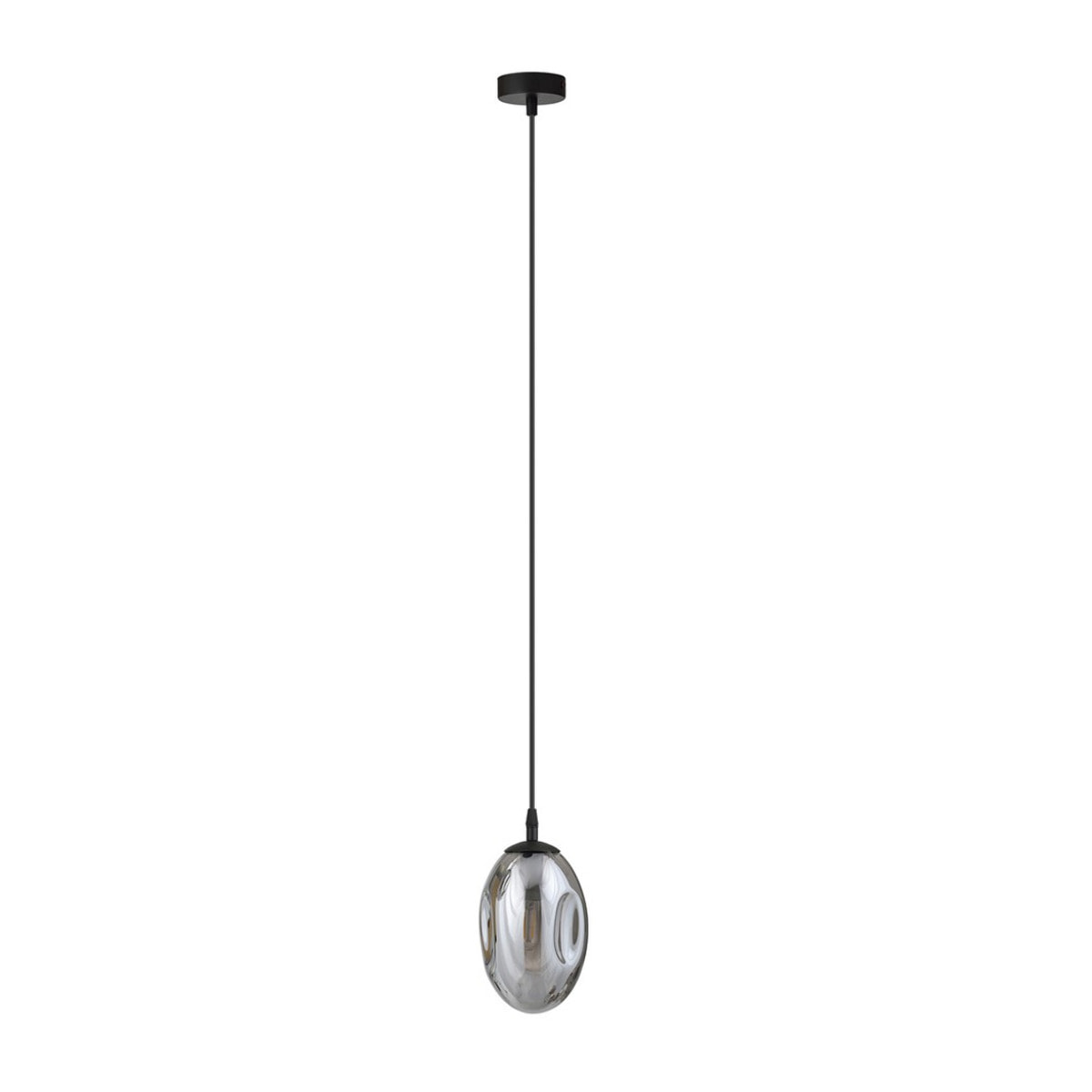 Lampada a sospensione ASTRAL in acciaio nero e vetro grafite