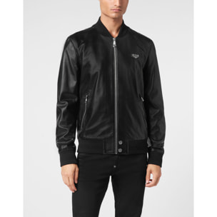 PHILIPP PLEIN Leather Bomber ICONIC PLEIN