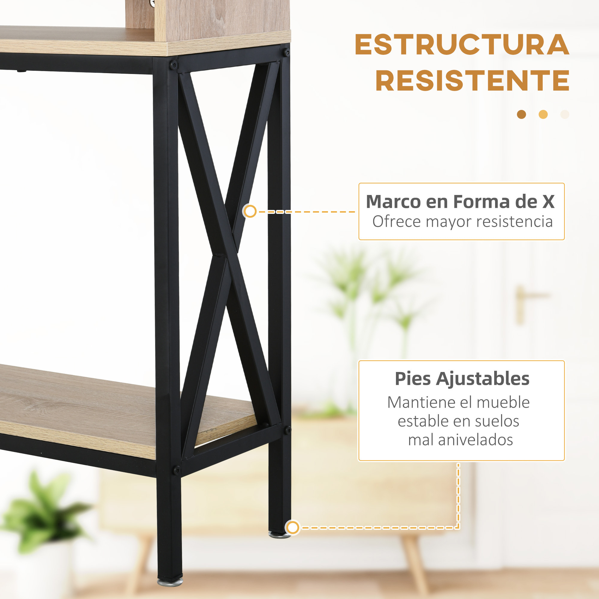 Mesa Consola Mueble para Recibidor con 2 Compartimientos y Estante Consola para Recibidor Entrada Pasillo 120x23,5x75 cm Roble y Negro