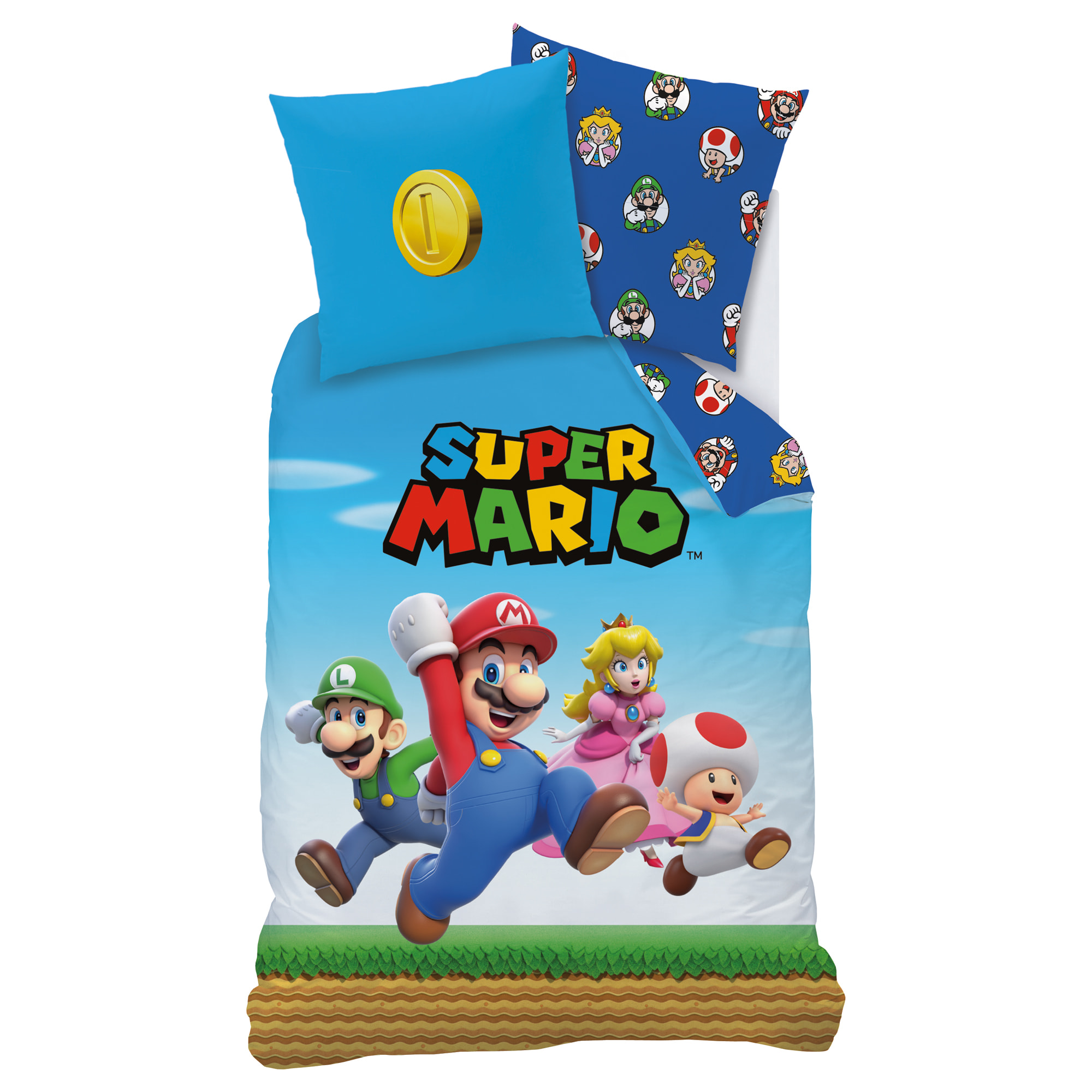 Parure de lit imprimée 100% coton, MARIO FRIENDS