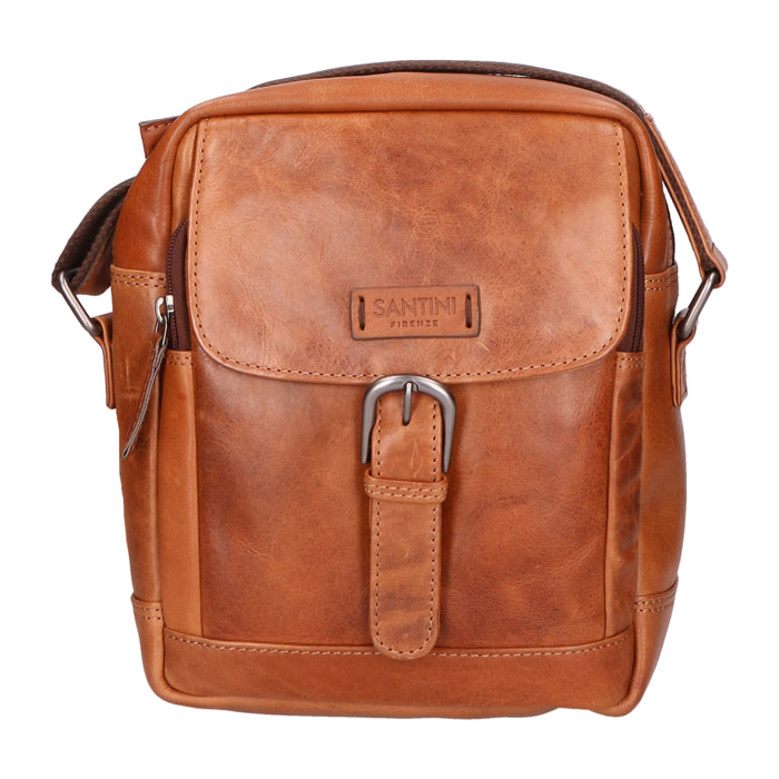Borsa a tracolla unisex In Vera pelle Made in Italy 22x24x7,5 cm