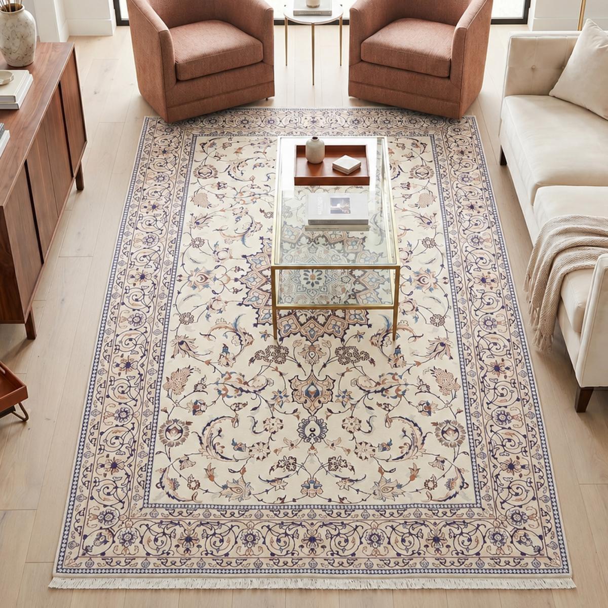 Tapis d'orient, motif oriental, noué main, laine et soie, ZIDO