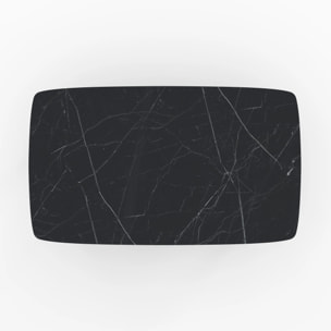 Table basse de jardin en verre effet marbre - Wilo