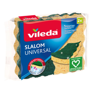 Vileda - Pack de 15 x 2 - Eponges en viscose Slalom Universal - 30 éponges