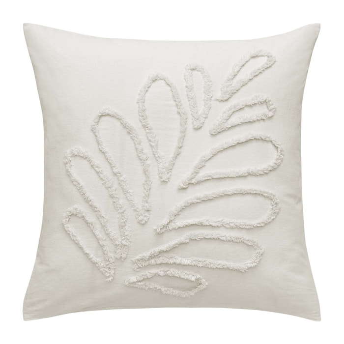 Parure de lit 3 pièces 100% coton tufté housse + taies - Blanc