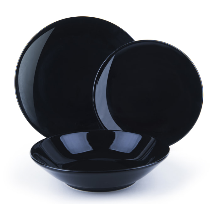 Servizio piatti 18 pezzi Excelsa – Fashion Black, Ceramica Nero