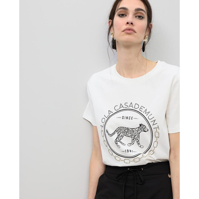 maglietta a forma di anello con strass