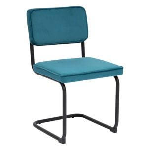 Chaise "Sersi" pieds en acier bleu canard