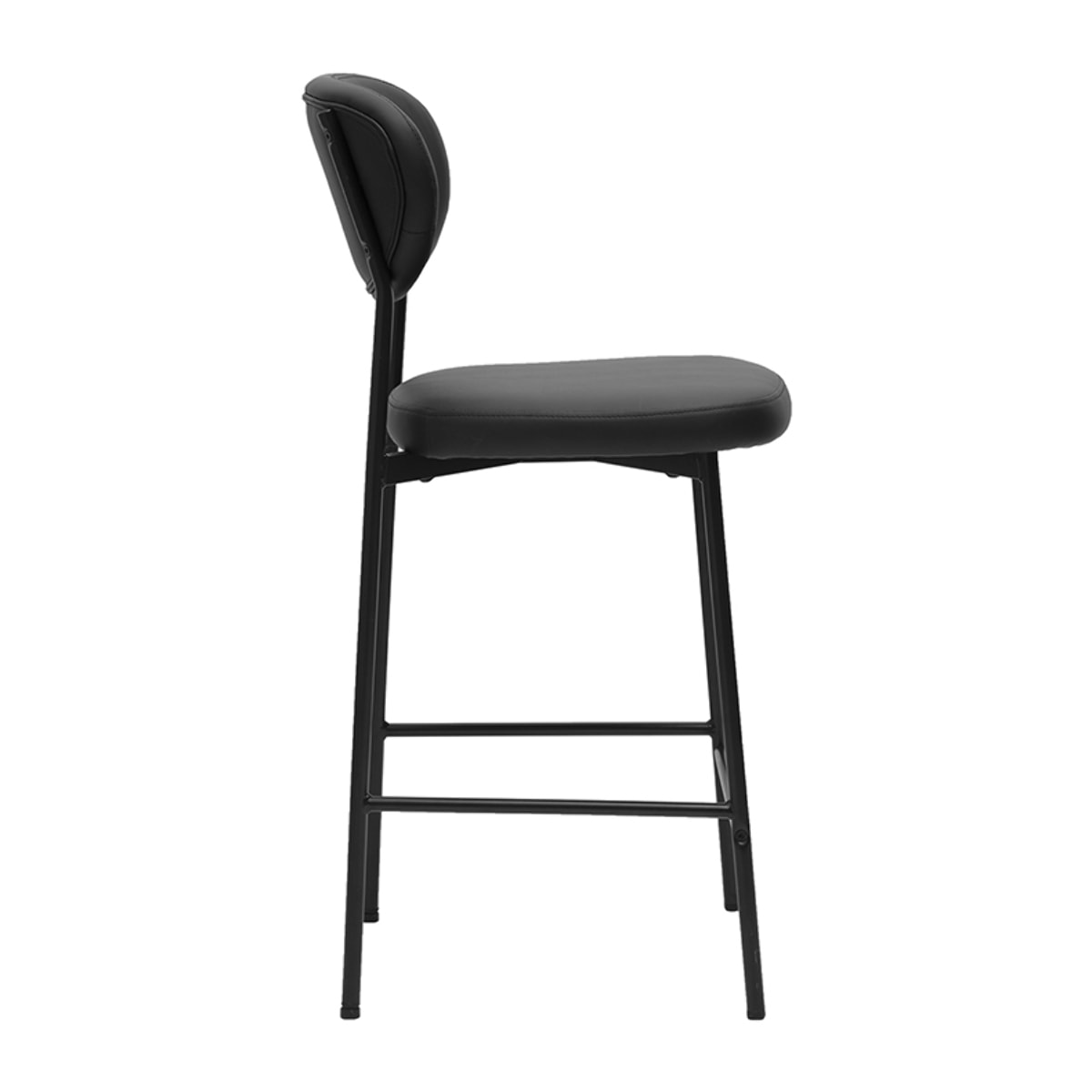 Tabourets de bar fixes noirs H65 cm (lot de 2) BREKA