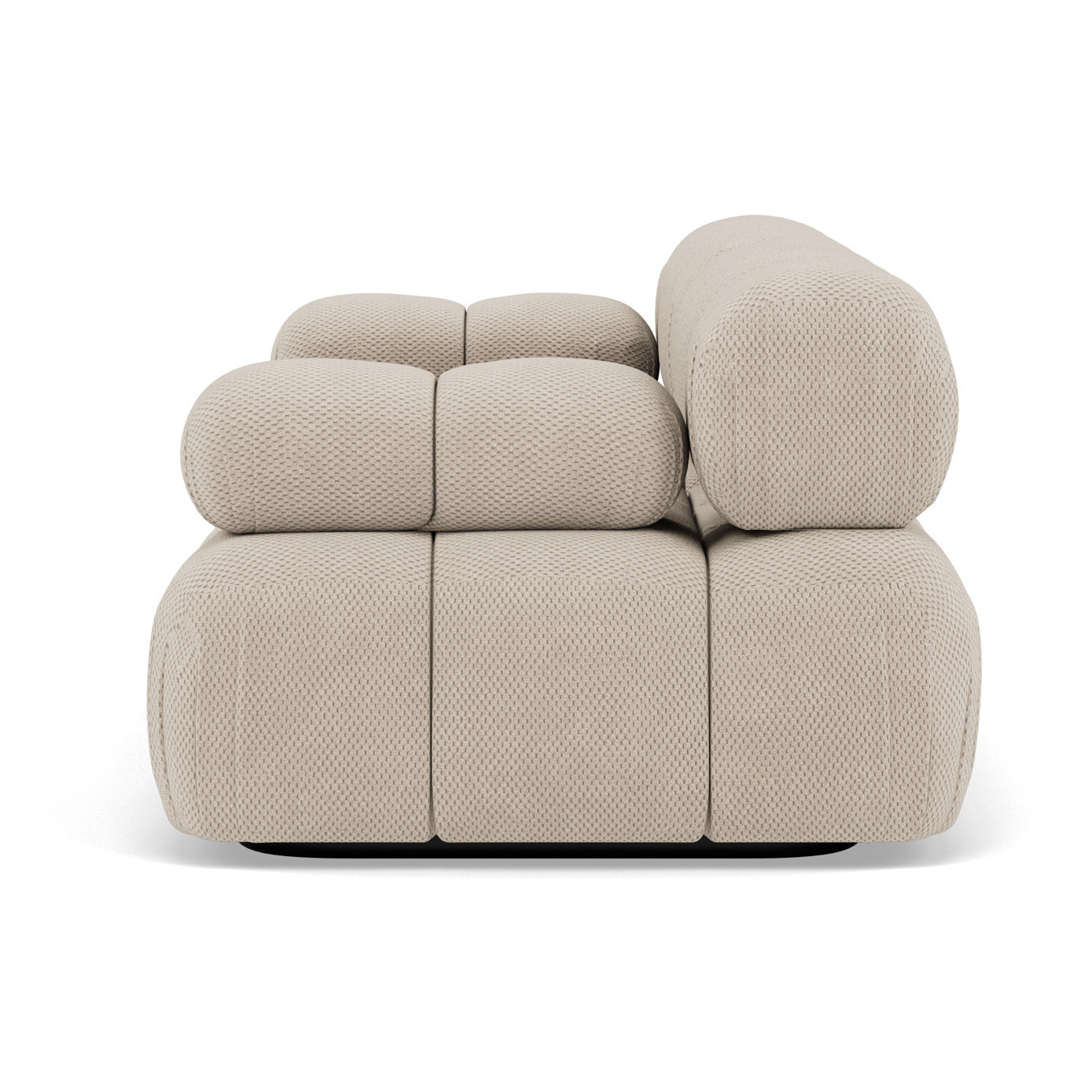Ruby - canapé droit modulable 2 places en velours texturé - Beige
