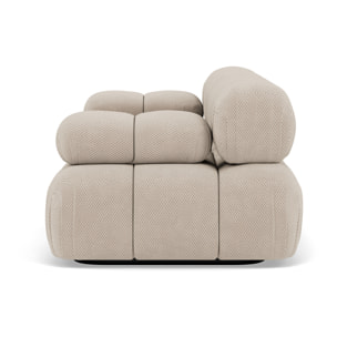 Ruby - canapé droit modulable 2 places en velours texturé - Beige