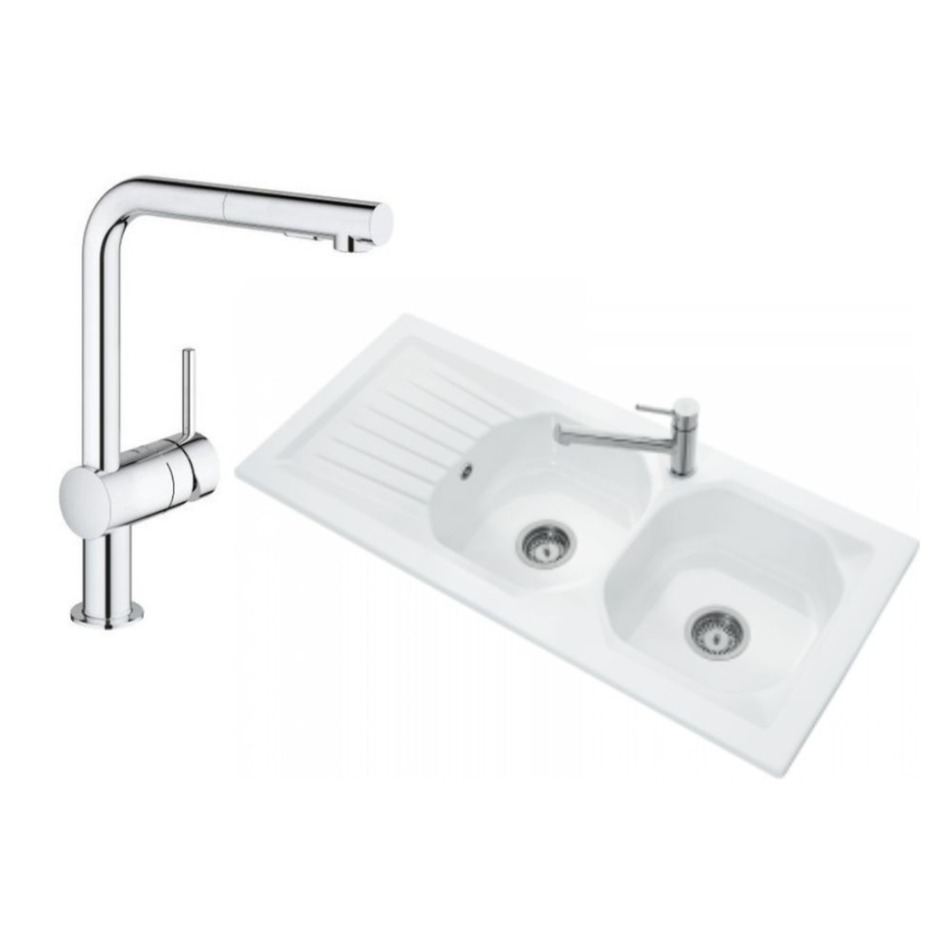 Evier Nestor Plus + Robinet cuisine GROHE Minta