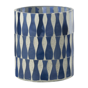 J-Line Chandelier - verre - bleu/blanc - medium