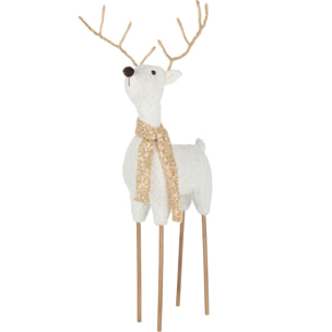 J-Line figurine Renne Foulard - polyester - blanc/or - large