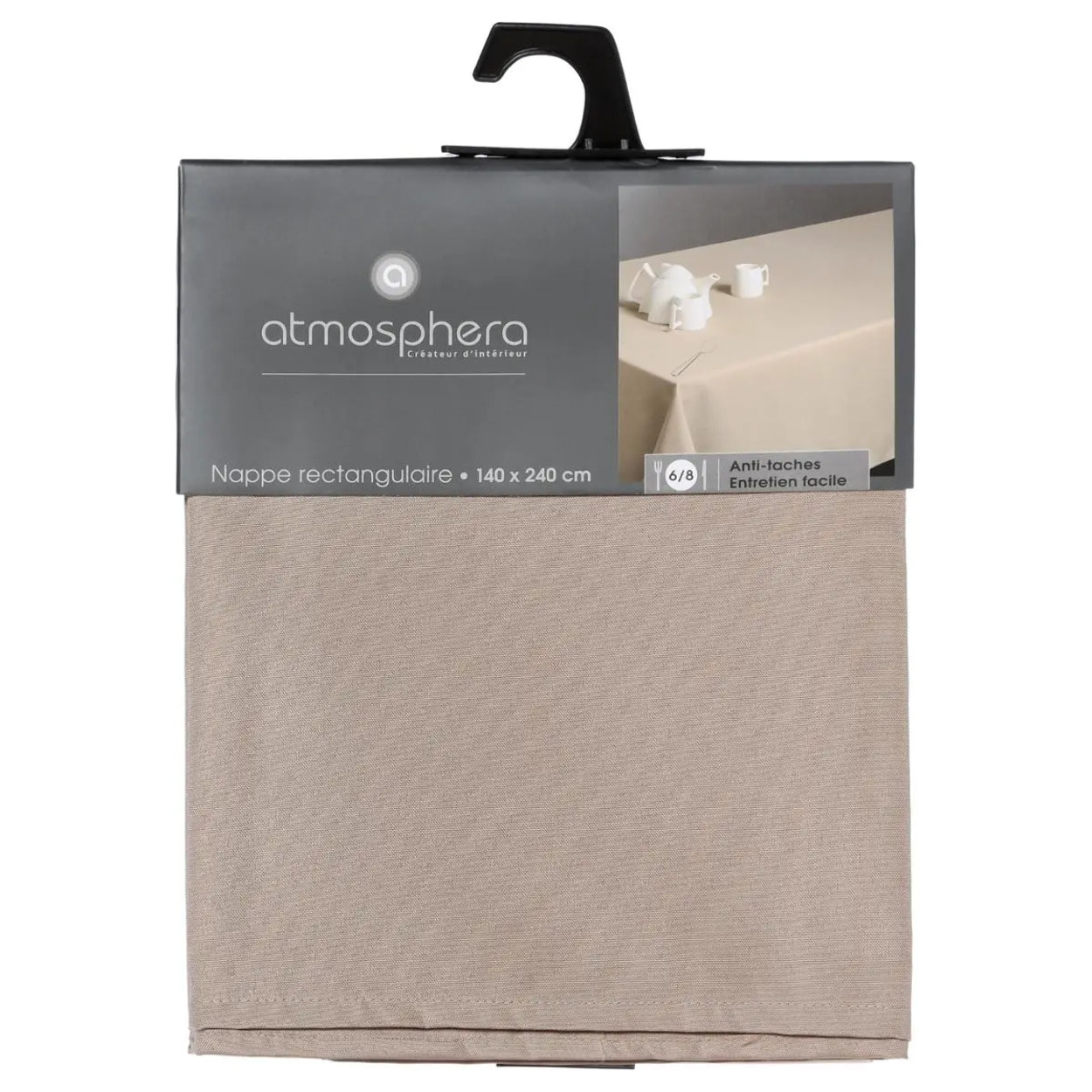 Nappe "Lallie" anti-tâche beige 140x240cm