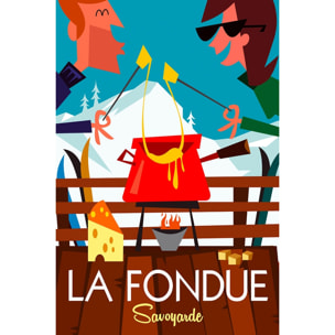 Tableau retro la fondue savoyarde Toile imprimée