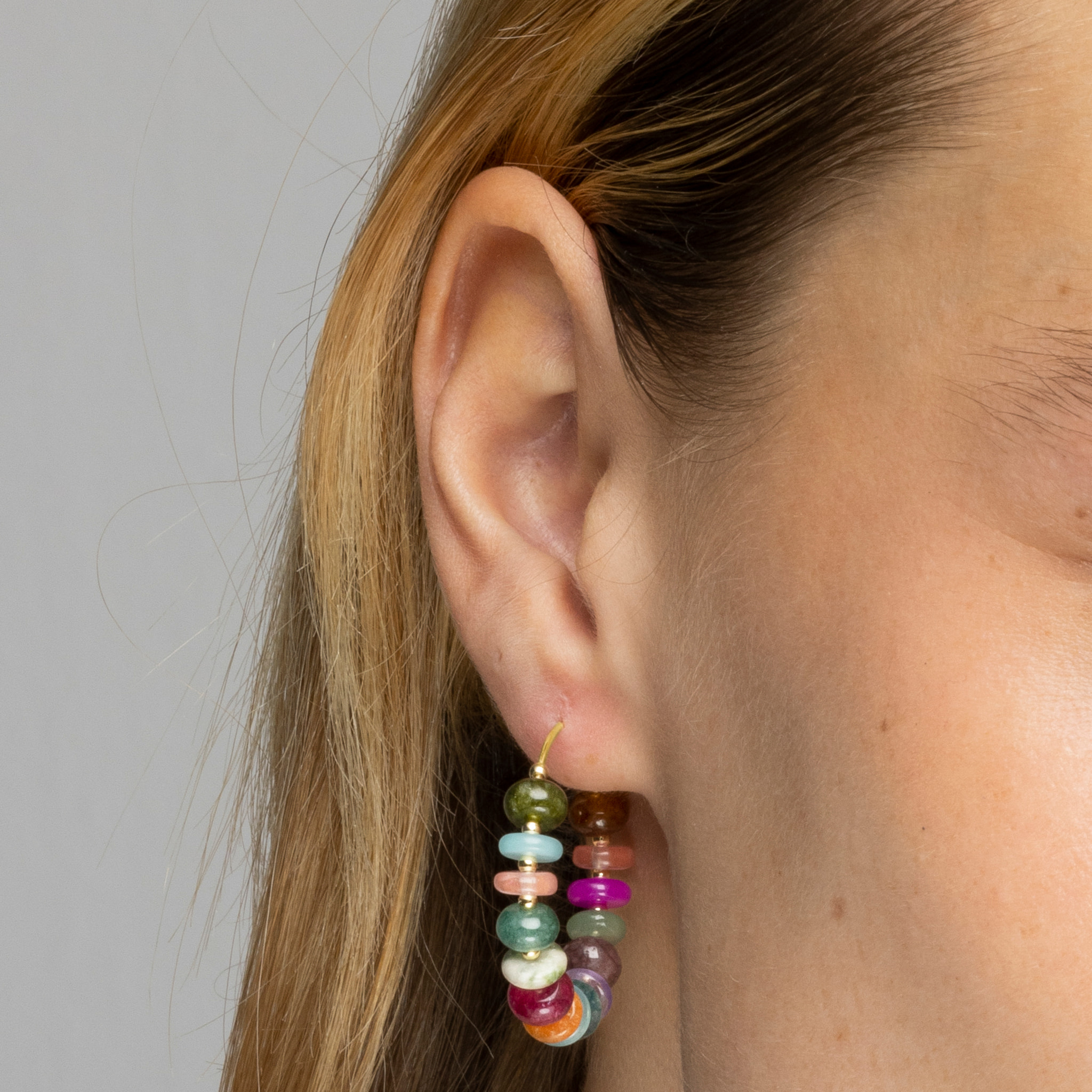 Pendientes Laha acabado oro amarillo 18k