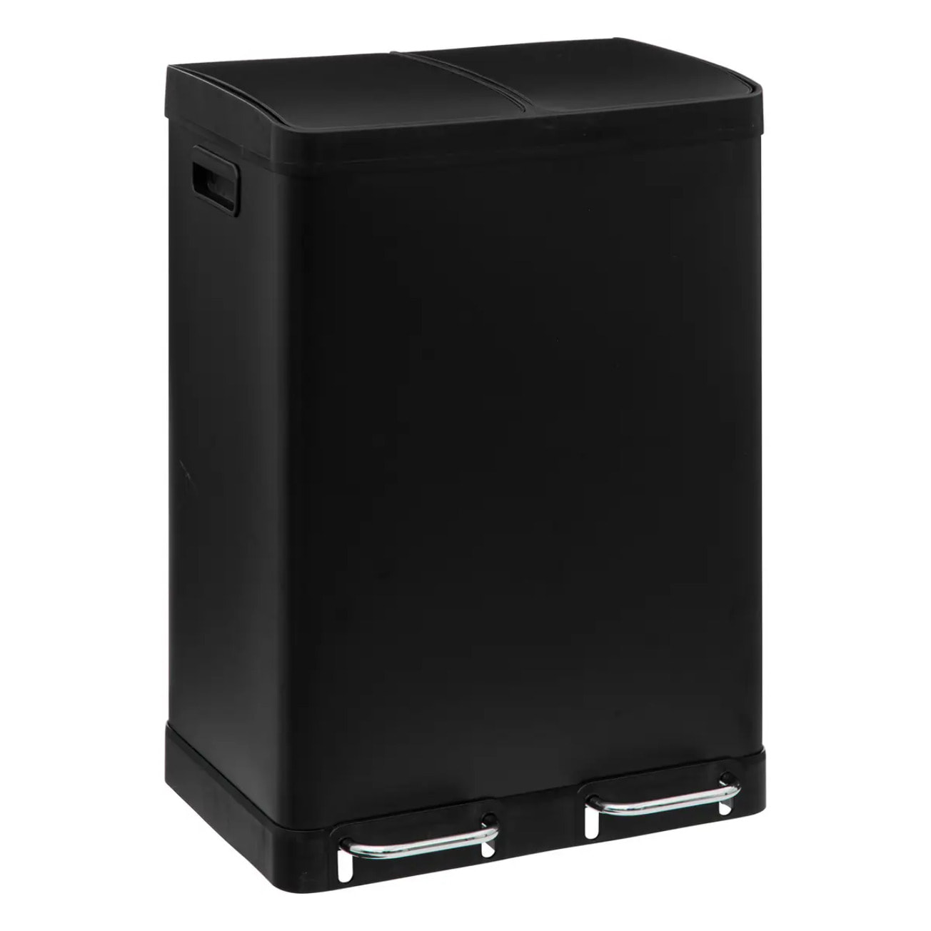 Poubelle tri à pédales métal 2x30L "Ariane" noir