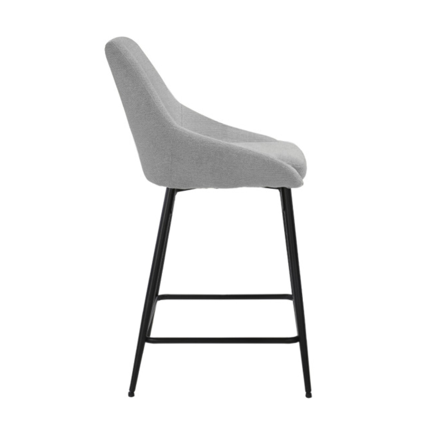 Chaise de bar en tissu avec pieds évasés en métal noir - MONDO
