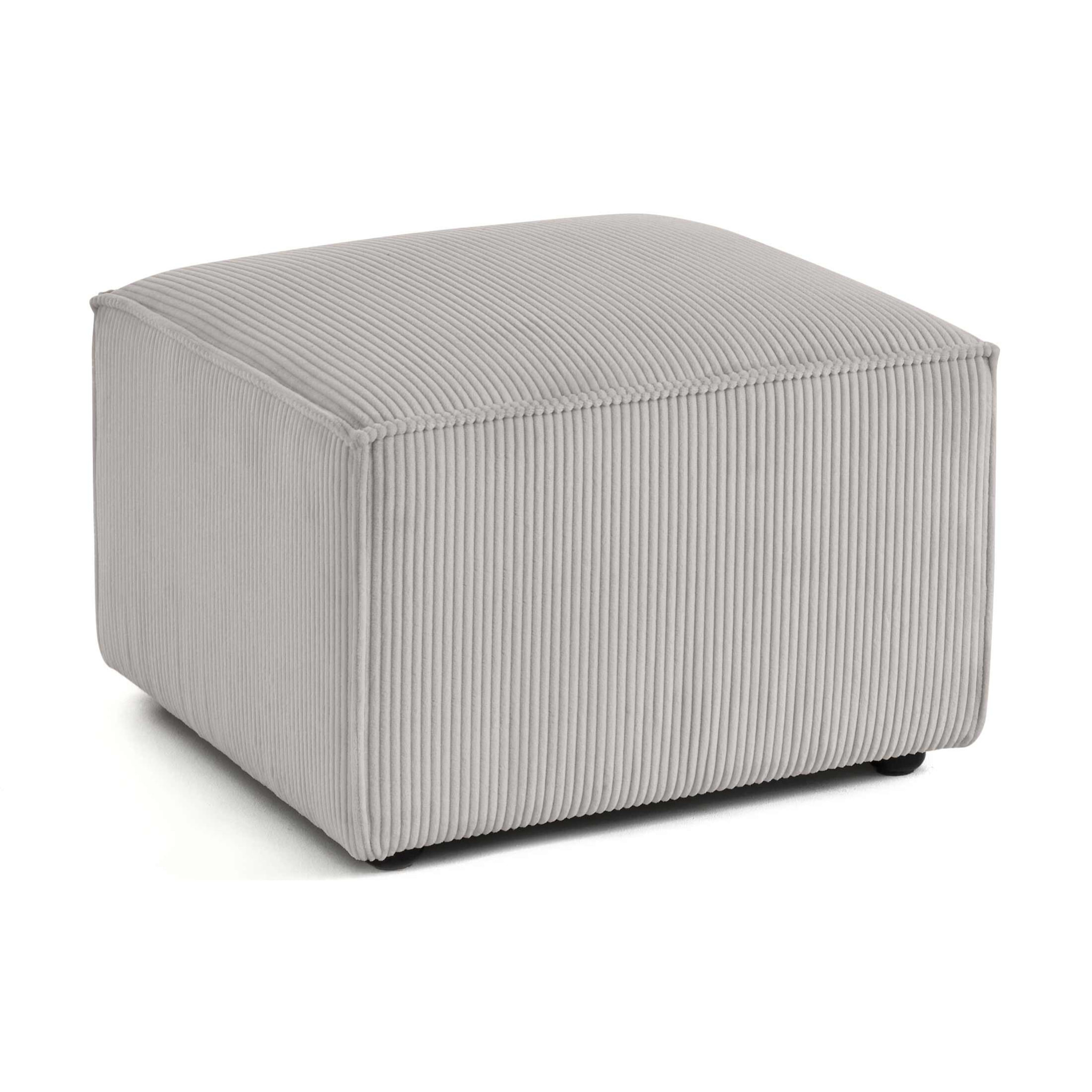 Arty - pouf d'appoint - en velours côtelé - Gris clair