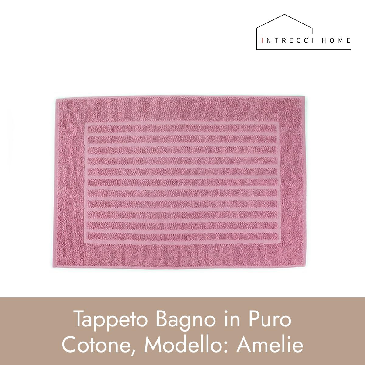 INTRECCI HOME Tappeto Bagno, in Puro Cotone 700 g, , Morbidezza Extra, Assorbenza Superiore, Elegante e Durevole