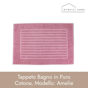 INTRECCI HOME Tappeto Bagno, in Puro Cotone 700 g, , Morbidezza Extra, Assorbenza Superiore, Elegante e Durevole