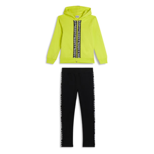 Tuta Cappuccio e Zip Bambina con bande logo FREDDY