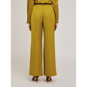 Motivi - Pantaloni palazzo in raso satin - Giallo