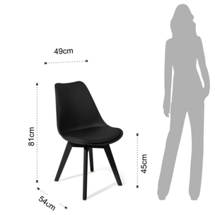 Tomasucci Lot de 4 Chaises KIKI EVO BLACK Noir