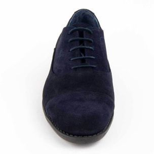 Zapato Oxford De Piel - Azul