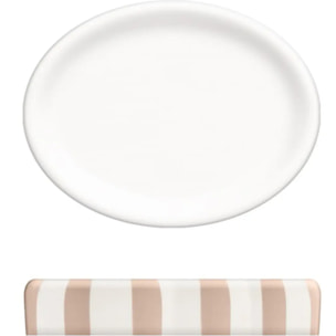 Porte-savon Strio rayures rose blé H3cm