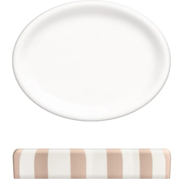 Porte-savon Strio rayures rose blé H3cm