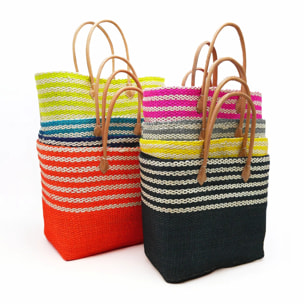 Panier artisanal de Madagascar - Amoroni SGM Turquoise avec pochon