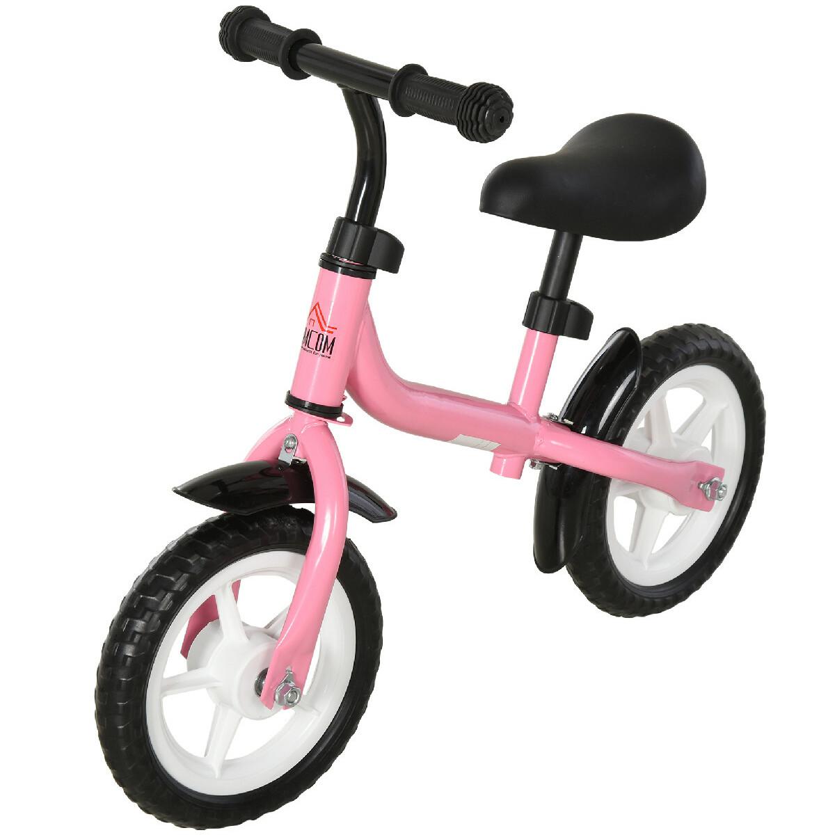 Draisienne enfant selle hauteur réglable acier rose