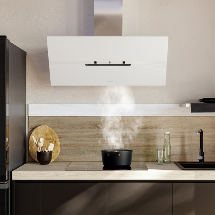 Cecotec Hotte décorative Bolero Flux DT 908010 Glass White A++