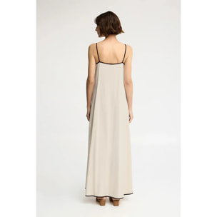 Vestito con bretelle ecrù dal fit ampio Polo Club