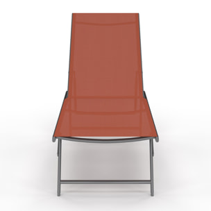 Transats inclinables Malaga 4 positions terracotta - lot de 2