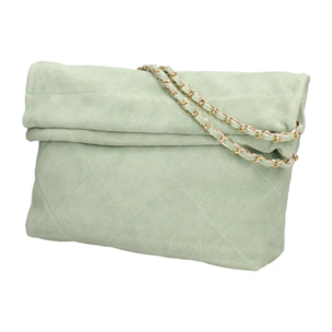 Borsa a spalla da donna Made in Italy - Modello Celeste Elite - Pelle scamosciata - 32.0 x 34.0 x 6.0 cm