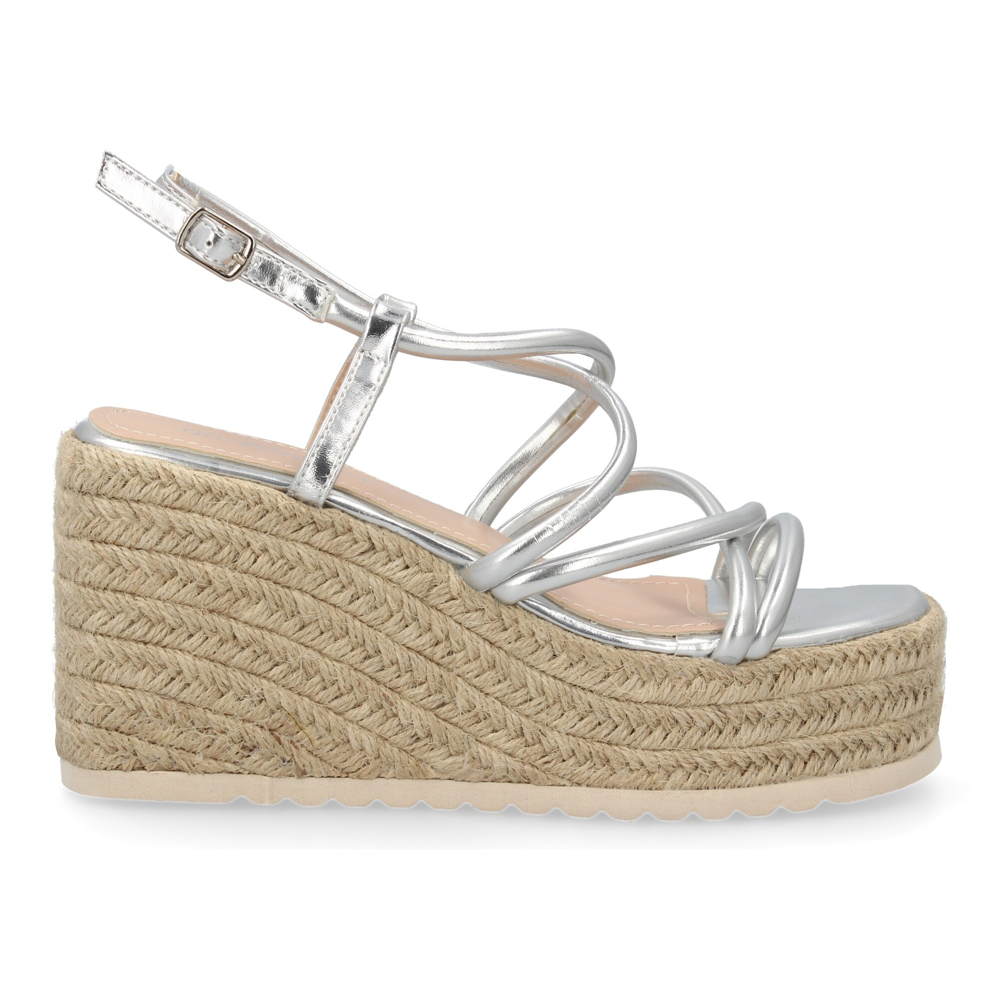 Sandalias de cuña de yute para mujer, comodas y elegantes diseño moderno con tiras cruzadas