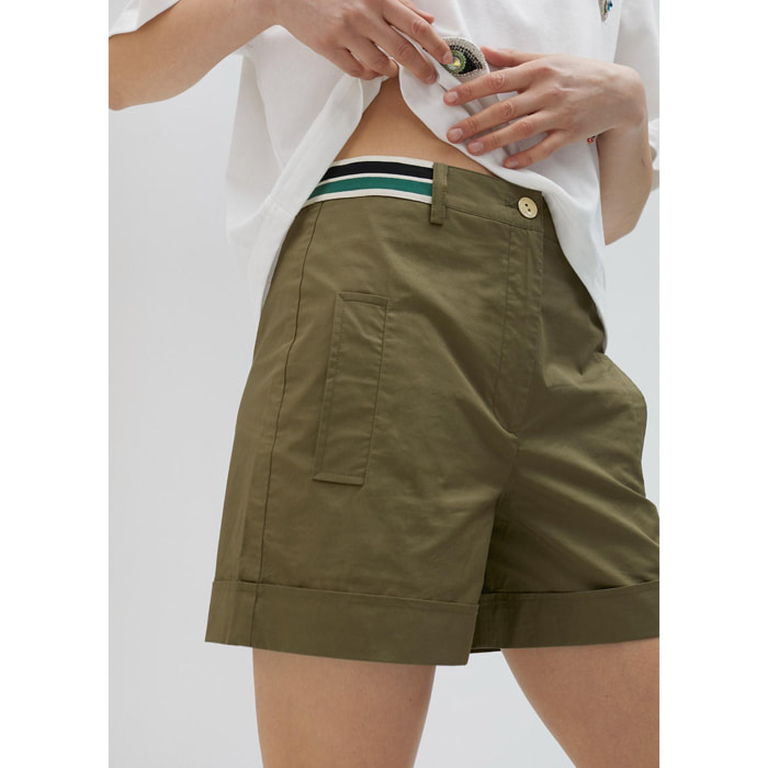 Shorts dettaglio colorato in vita