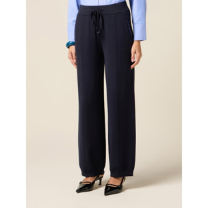 Oltre - Pantaloni joggers in maglia - Blu
