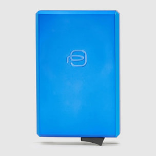 Piquadro Portacarte automatico MagSafe in alluminio e pelle con protezione RFID