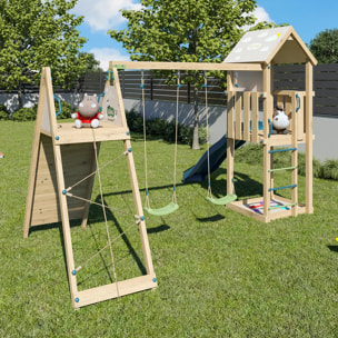 Aire de jeux bois 2,20 m OLYMPIA XPERIENCE 2 - 9 enfants
