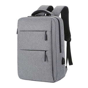 DAM Mochila para Laptop con interfaz de carga USB. 30x13x44 Cm. Color: Gris