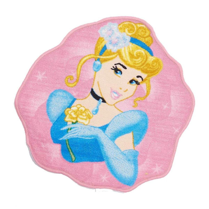 Tapis enfant 67x67 Lavable 30° CINDERELLA B rose